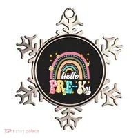 Groovy Rainbow Hello Pre K First Day Teacher Ornament thumb 0