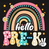 Groovy Rainbow Hello Pre K First Day Teacher Ornament thumb 1