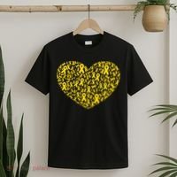 Gold Ribbon Heart Childhood Cancer Awareness Support T-Shirt thumb 2