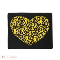 Gold Ribbon Heart Childhood Cancer Awareness Support Mousepad thumb 0