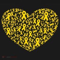 Gold Ribbon Heart Childhood Cancer Awareness Support Mousepad thumb 1