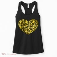 Gold Ribbon Heart Childhood Cancer Awareness Support Women's Tank Top thumb 0