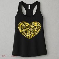 Gold Ribbon Heart Childhood Cancer Awareness Support Women's Tank Top thumb 3