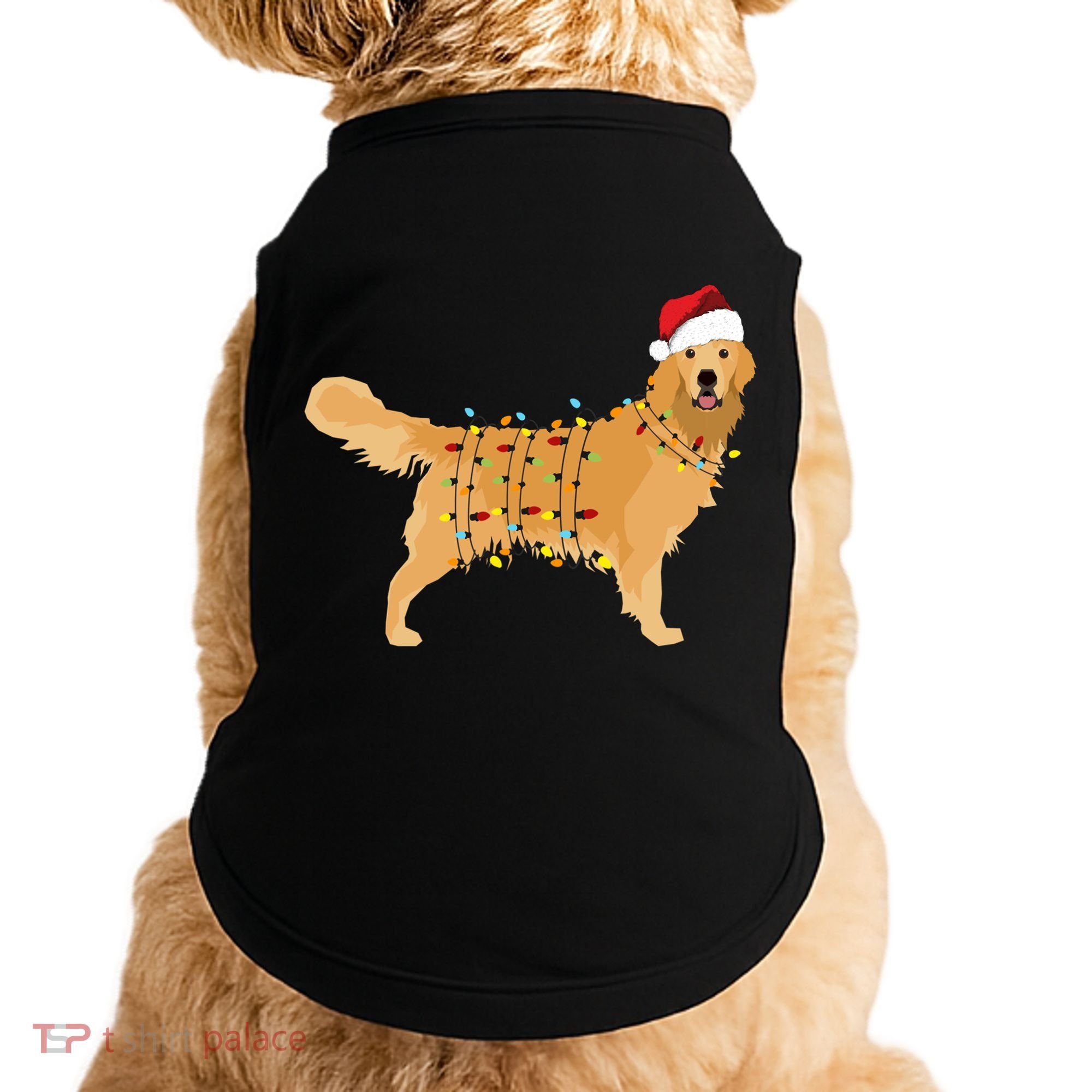 Golden Retriever Holiday Christmas Light Essential Doggie Tank