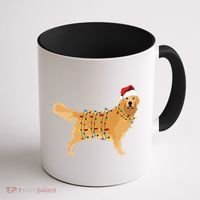 Golden Retriever Holiday Christmas Light Essential Coffee Mug thumb 1