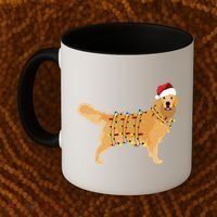 Golden Retriever Holiday Christmas Light Essential Coffee Mug thumb 2