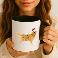 Golden Retriever Holiday Christmas Light Essential Coffee Mug thumb 3