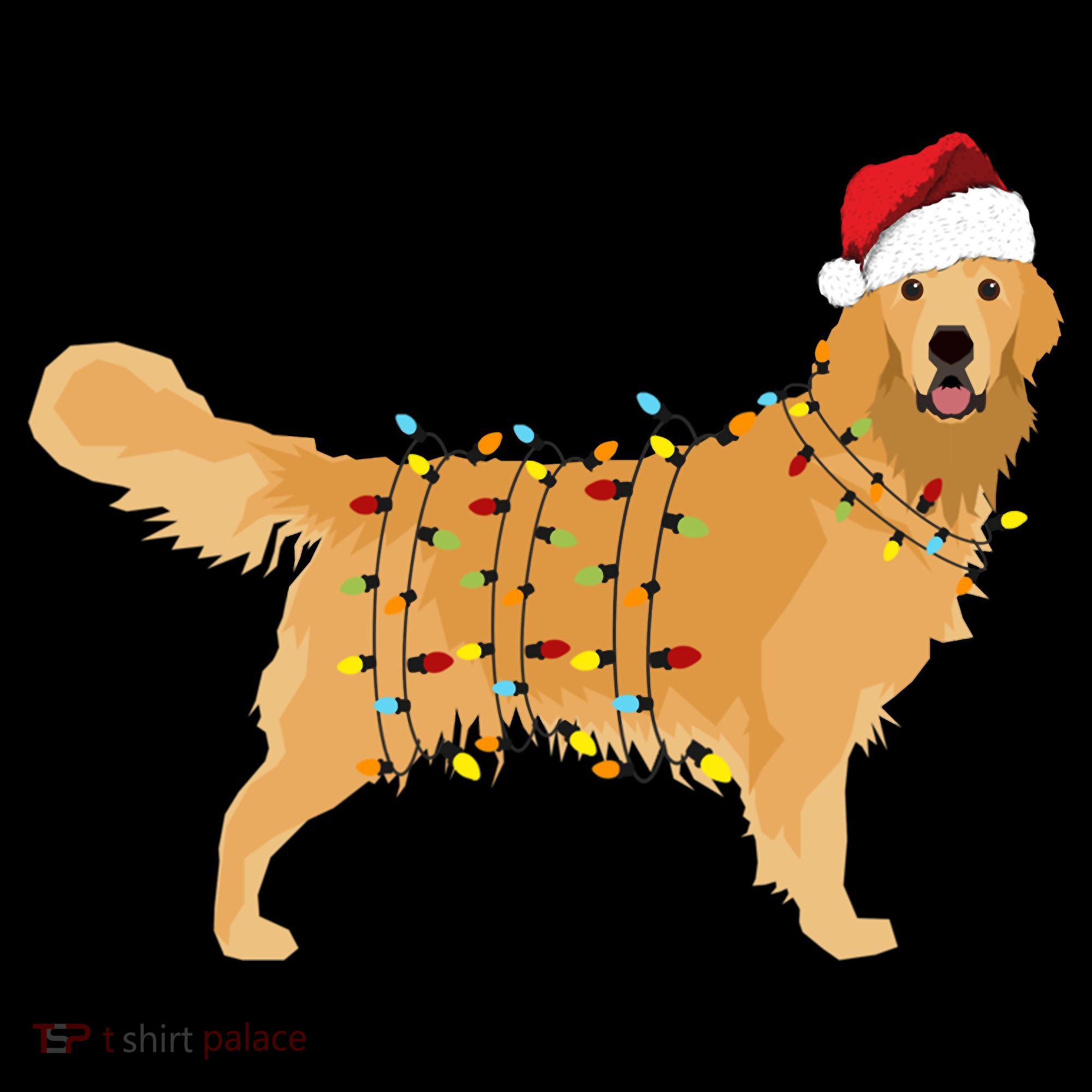 Golden Retriever Holiday Christmas Light Essential Women's Hoodie