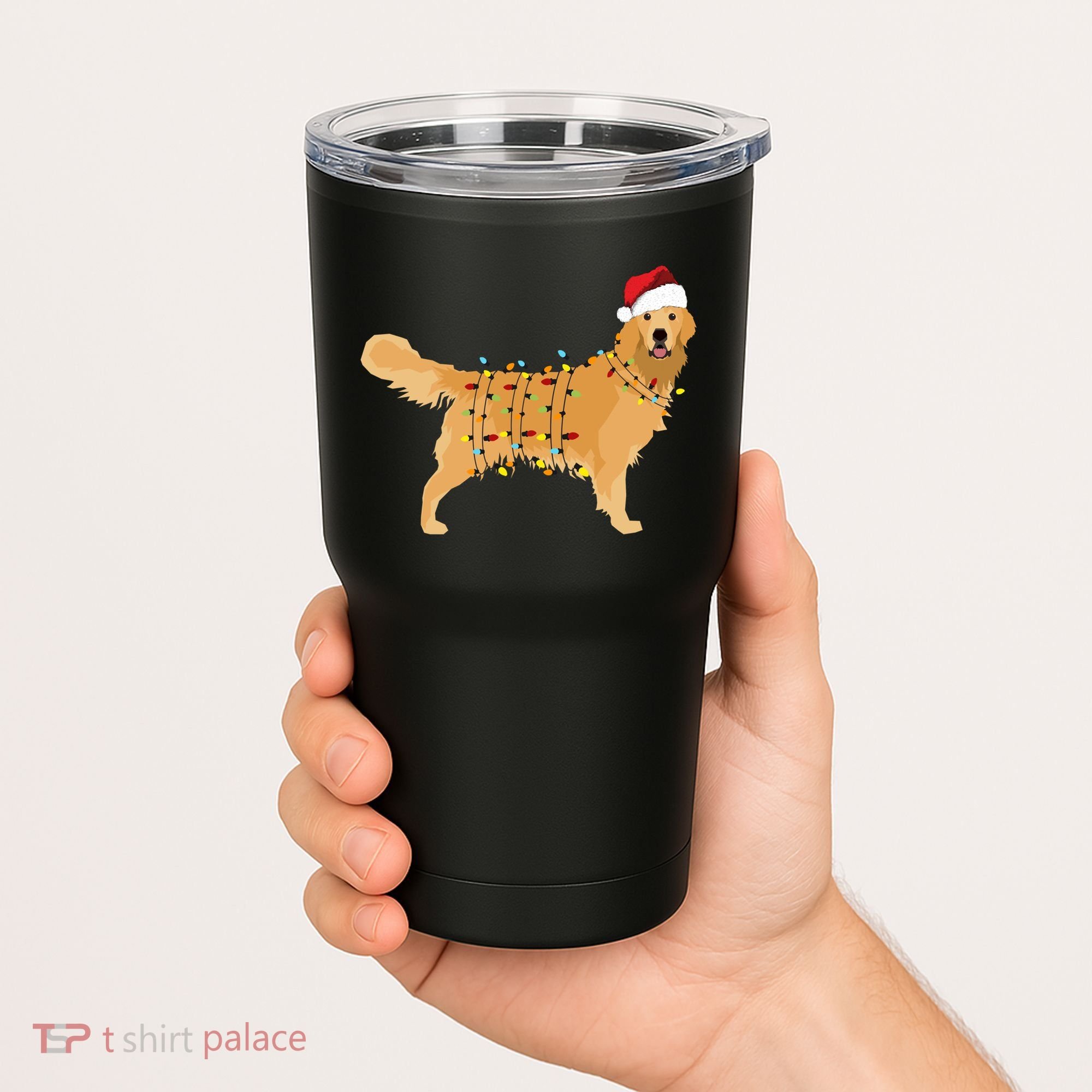 Golden Retriever Holiday Christmas Light Essential Tumbler