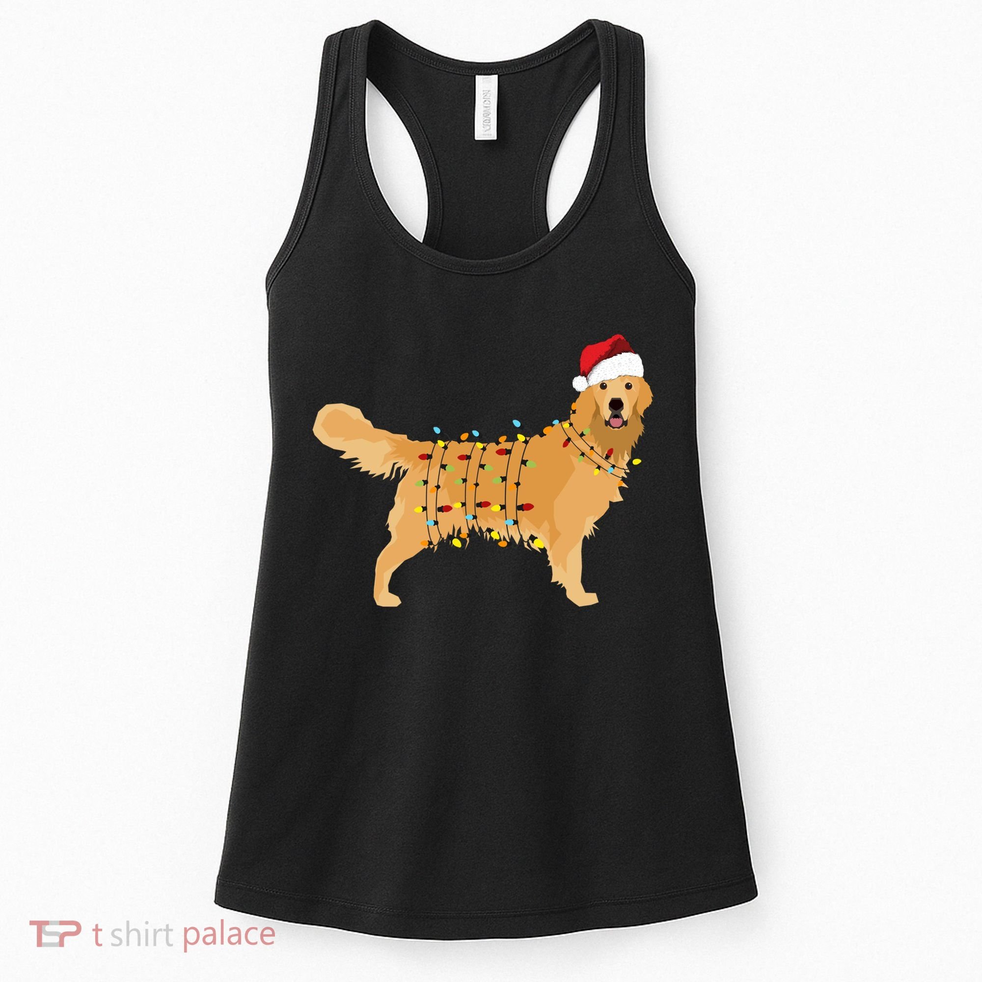 Golden Retriever Holiday Christmas Light Essential Women's Tank Top