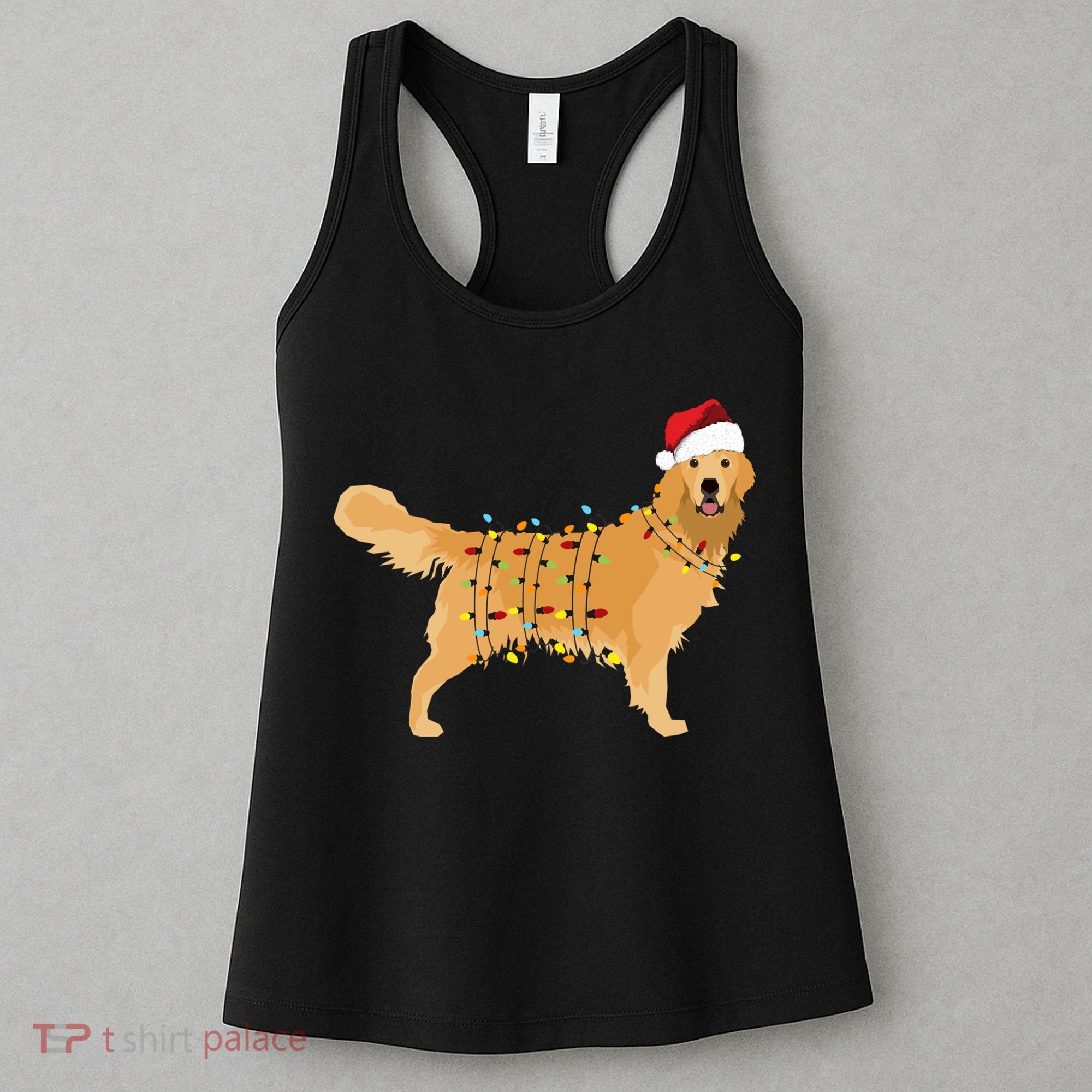 Golden Retriever Holiday Christmas Light Essential Women's Tank Top