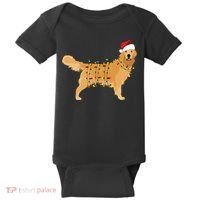 Golden Retriever Holiday Christmas Light Essential Baby Bodysuit thumb 0