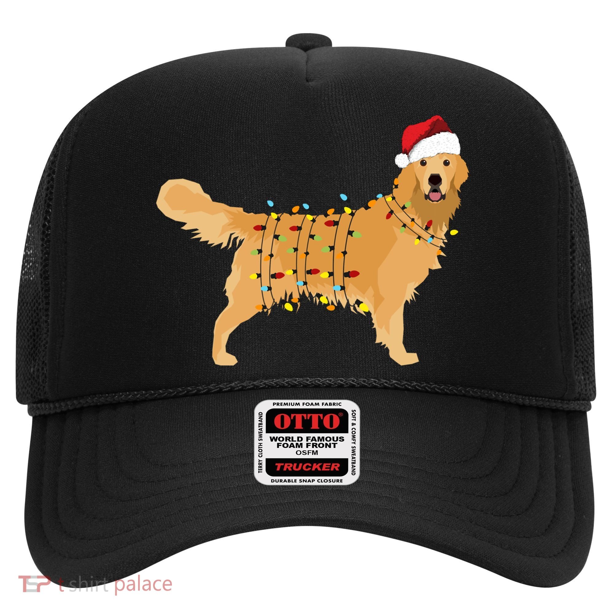 Golden Retriever Holiday Christmas Light Essential Hat