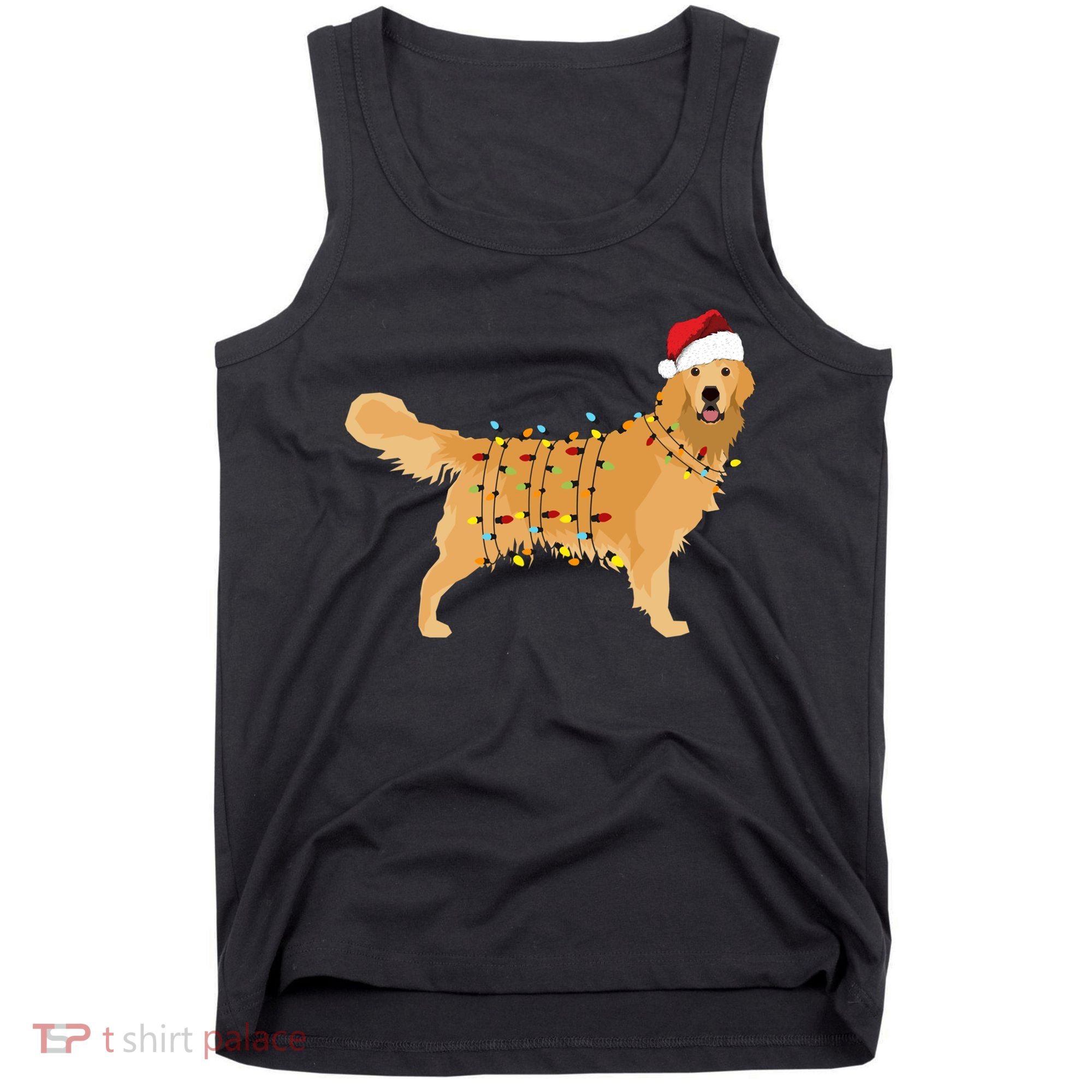 Golden Retriever Holiday Christmas Light Essential Tank Top