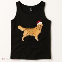 Golden Retriever Holiday Christmas Light Essential Tank Top thumb 2