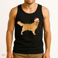 Golden Retriever Holiday Christmas Light Essential Tank Top thumb 3