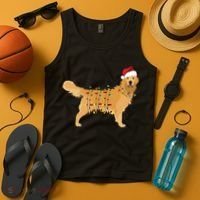 Golden Retriever Holiday Christmas Light Essential Tank Top thumb 4