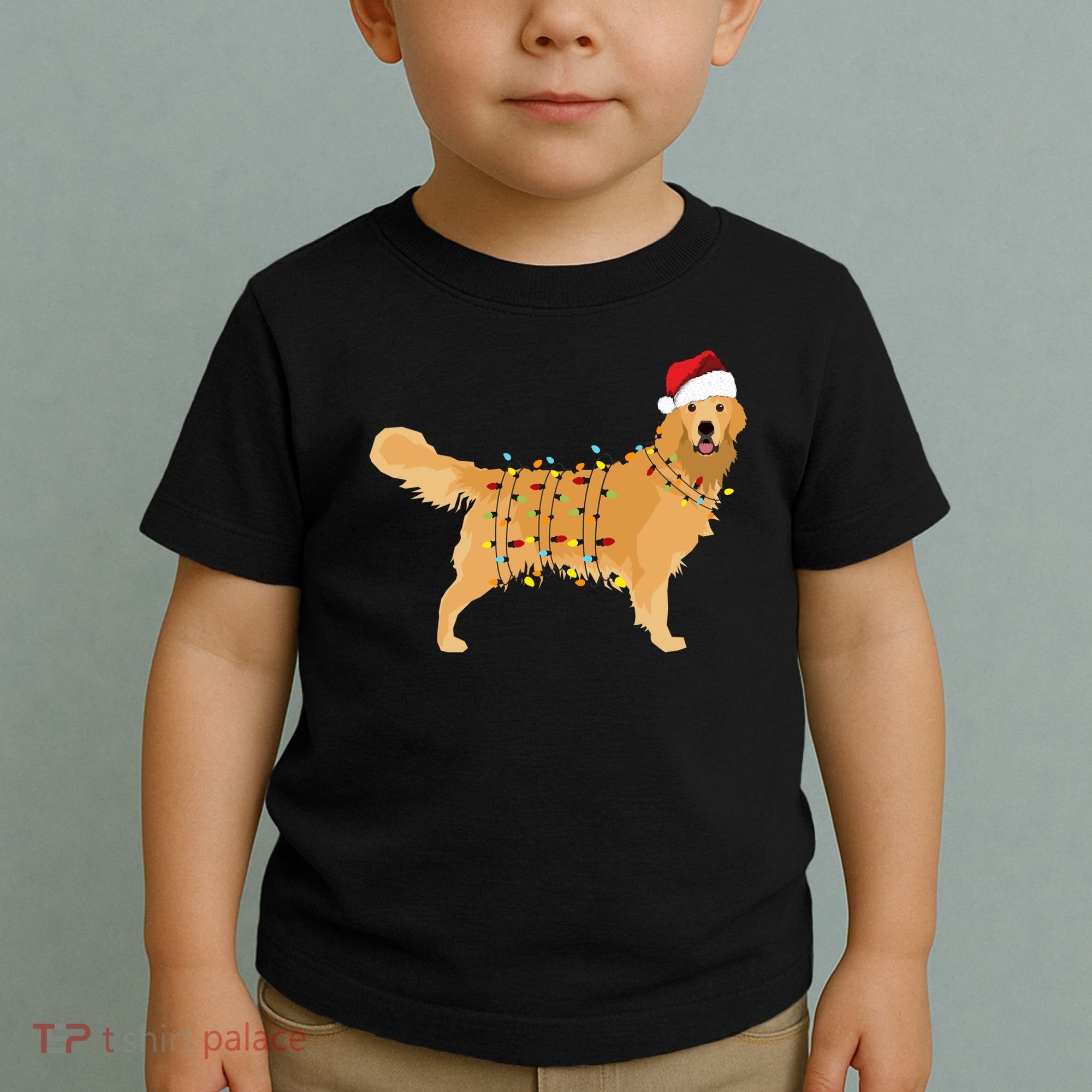 Golden Retriever Holiday Christmas Light Essential Toddler T-Shirt