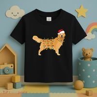 Golden Retriever Holiday Christmas Light Essential Toddler T-Shirt thumb 3