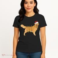 Golden Retriever Holiday Christmas Light Essential Women's T-Shirt thumb 4