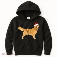 Golden Retriever Holiday Christmas Light Essential Kids Hoodie thumb 0