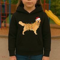 Golden Retriever Holiday Christmas Light Essential Kids Hoodie thumb 3