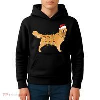 Golden Retriever Holiday Christmas Light Essential Kids Hoodie thumb 4
