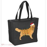 Golden Retriever Holiday Christmas Light Essential Tote Bag thumb 2