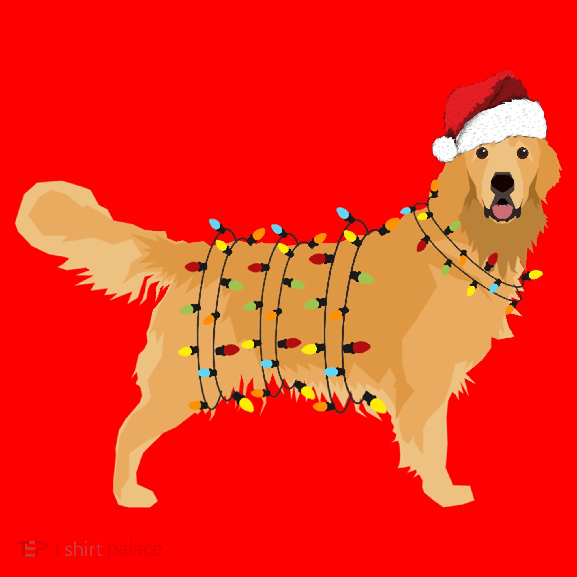 Golden Retriever Holiday Christmas Light Essential Santa Hat