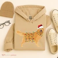 Golden Retriever Holiday Christmas Light Essential Hoodie thumb 4