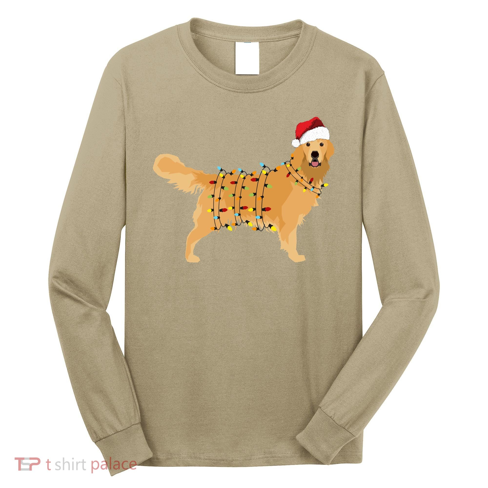 Golden Retriever Holiday Christmas Light Essential Long Sleeve Shirt
