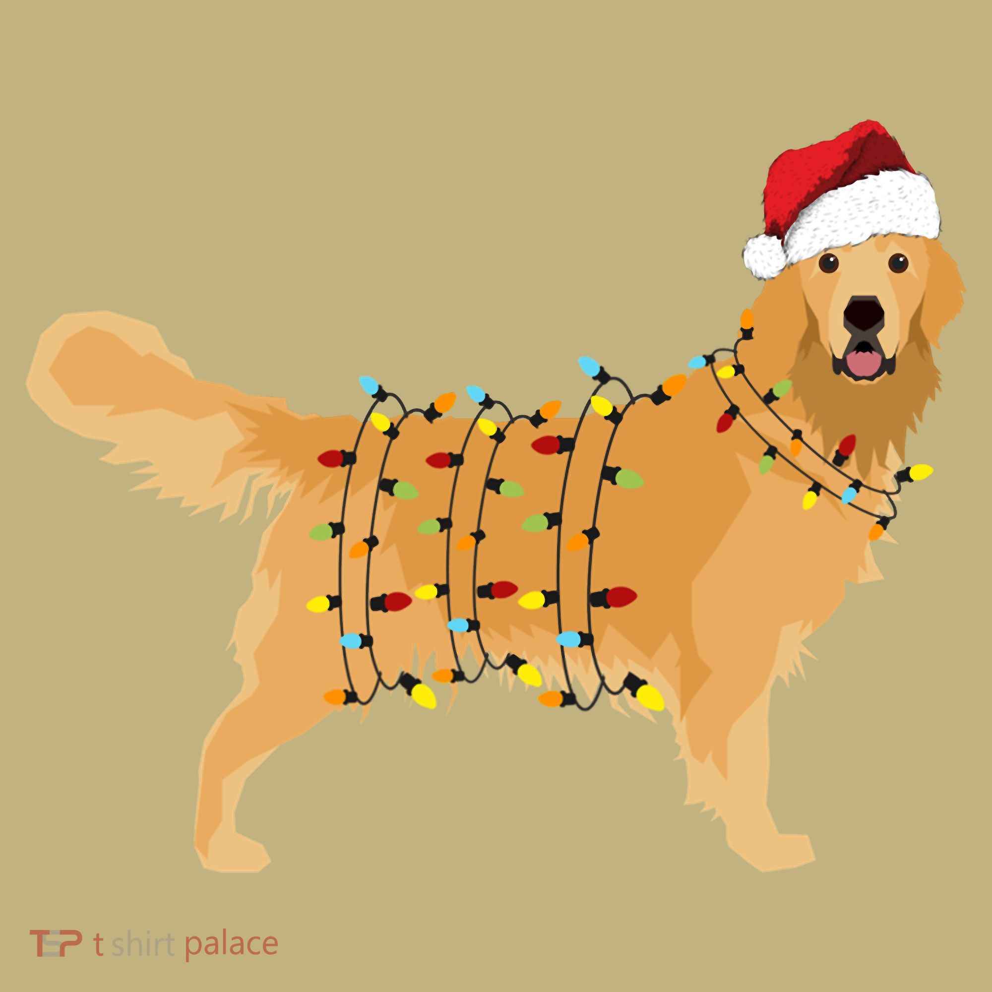 Golden Retriever Holiday Christmas Light Essential Long Sleeve Shirt