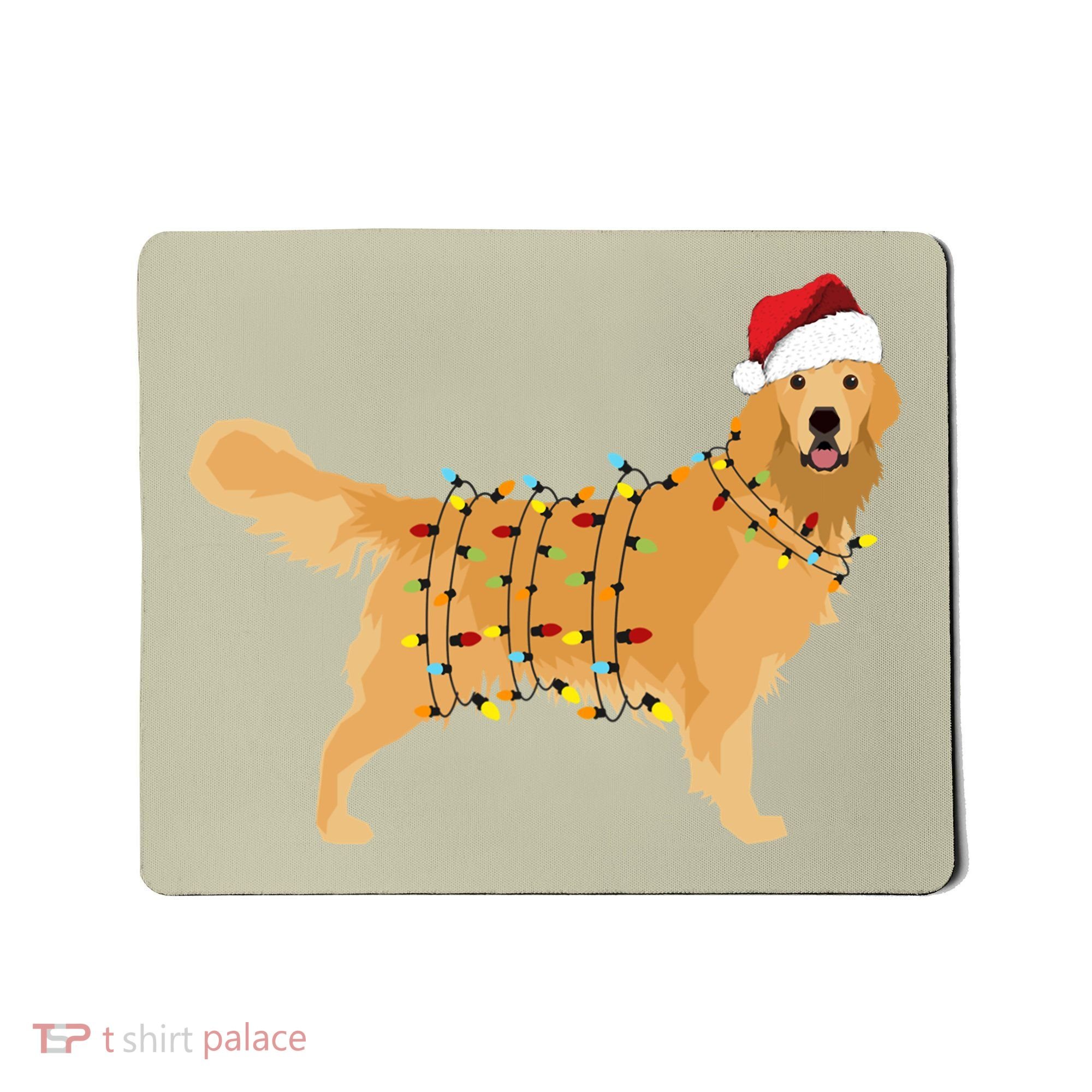 Golden Retriever Holiday Christmas Light Essential Mousepad