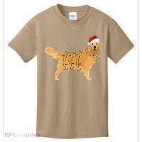Golden Retriever Holiday Christmas Light Essential Kids T-Shirt thumb 0