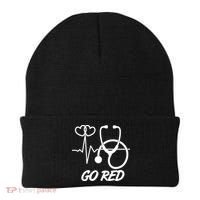 Go Red Heart Disease Awareness Month Wear Red Beanie thumb 0