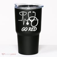 Go Red Heart Disease Awareness Month Wear Red Tumbler thumb 0
