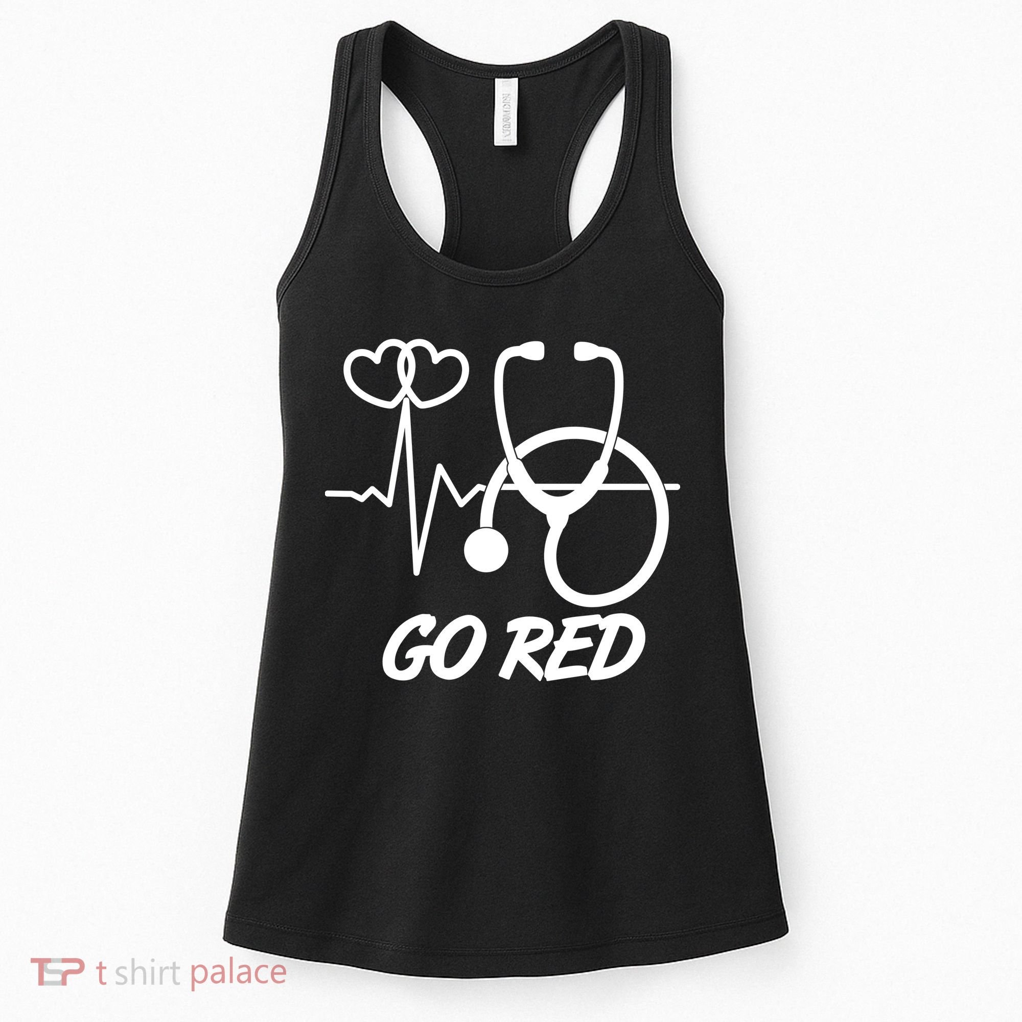 Go Red Heart Disease Awareness Month Wear Red Women's Tank Top