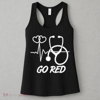 Go Red Heart Disease Awareness Month Wear Red Women's Tank Top thumb 3
