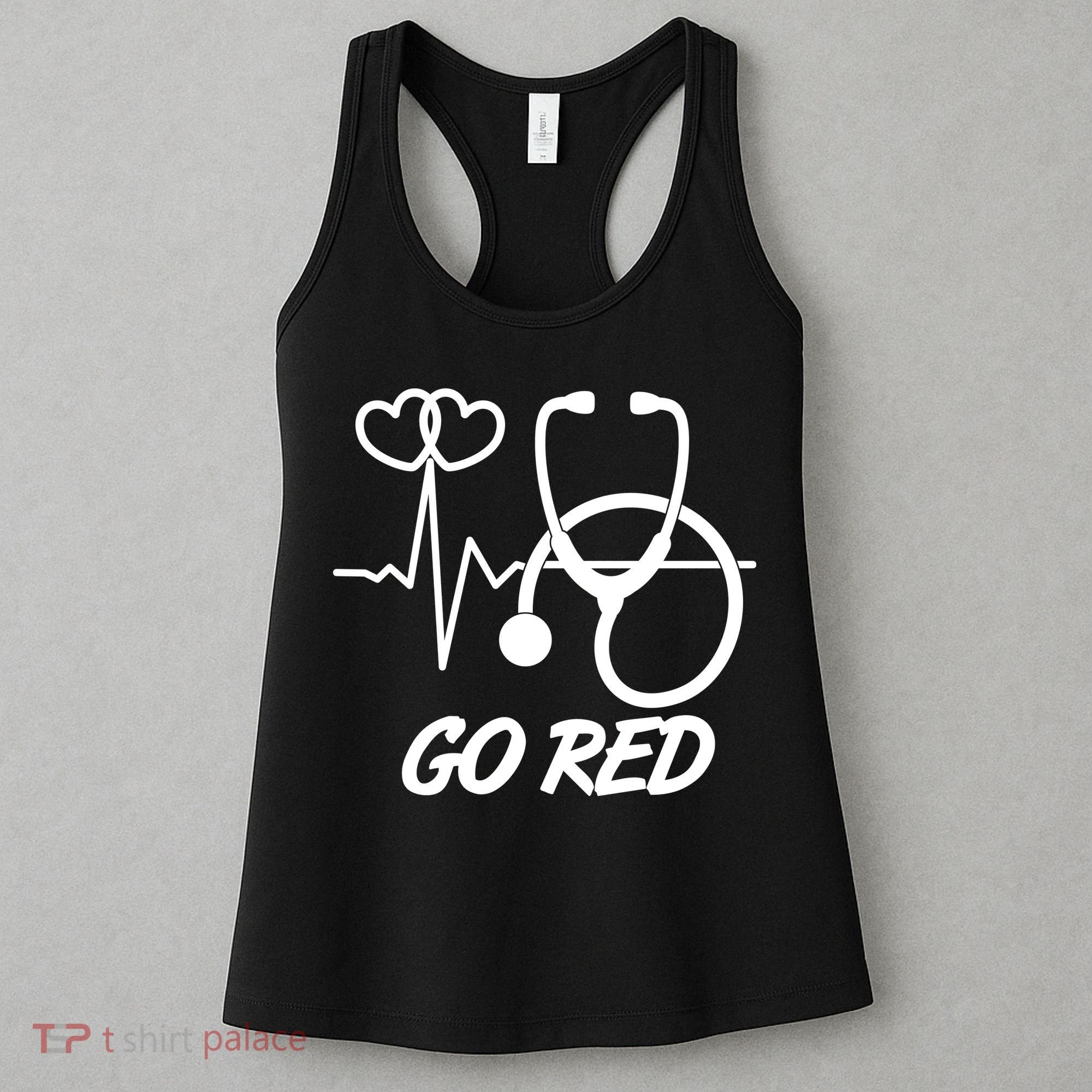 Go Red Heart Disease Awareness Month Wear Red Women's Tank Top