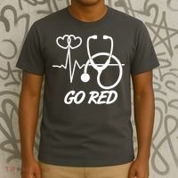 Go Red Heart Disease Awareness Month Wear Red T-Shirt thumb 3
