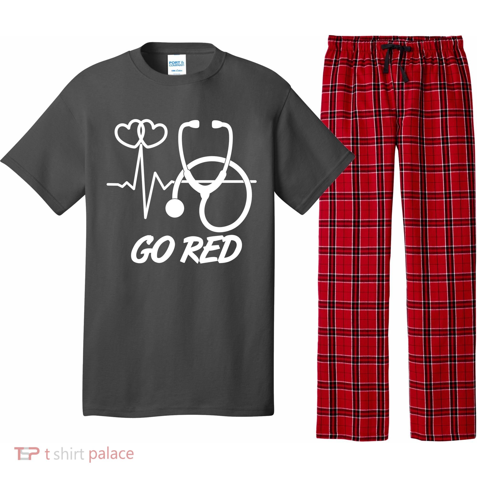 Go Red Heart Disease Awareness Month Wear Red Pajama Set