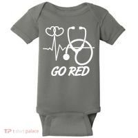 Go Red Heart Disease Awareness Month Wear Red Baby Bodysuit thumb 0