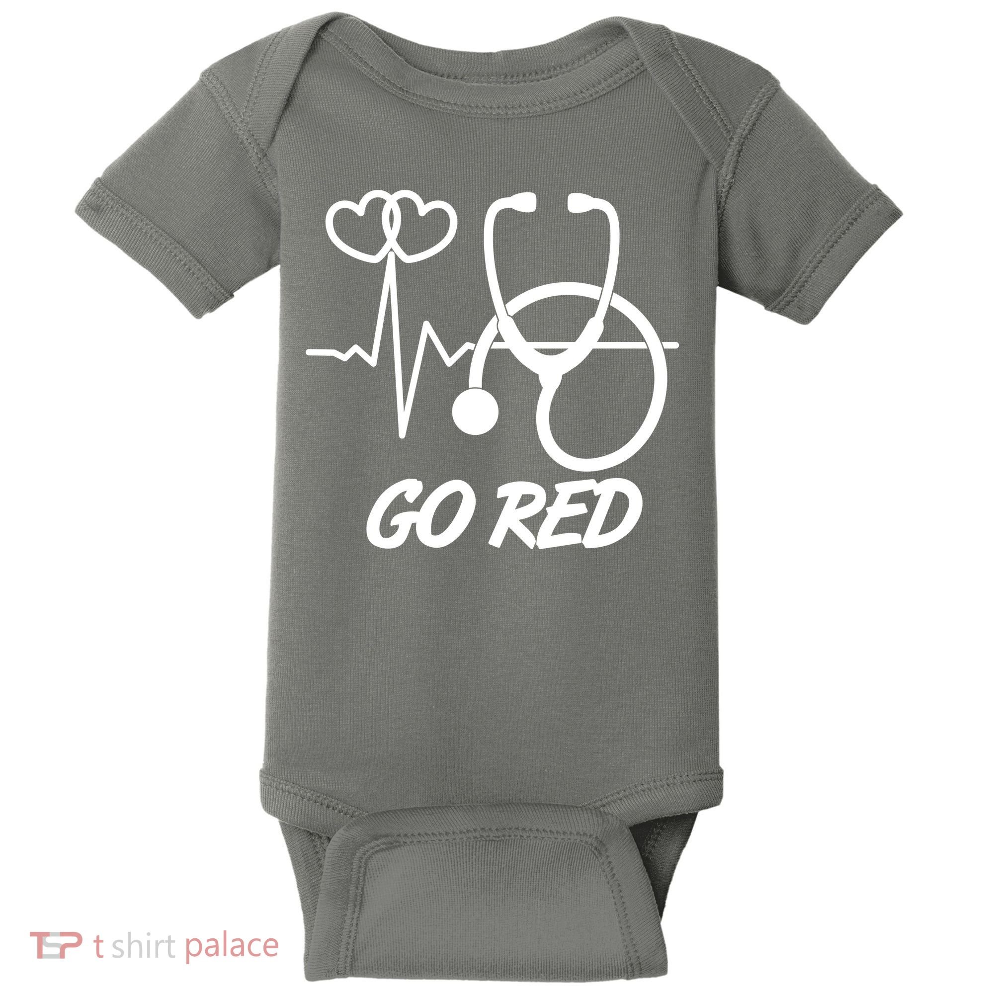 Go Red Heart Disease Awareness Month Wear Red Baby Bodysuit