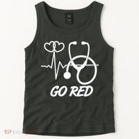 Go Red Heart Disease Awareness Month Wear Red Tank Top thumb 2