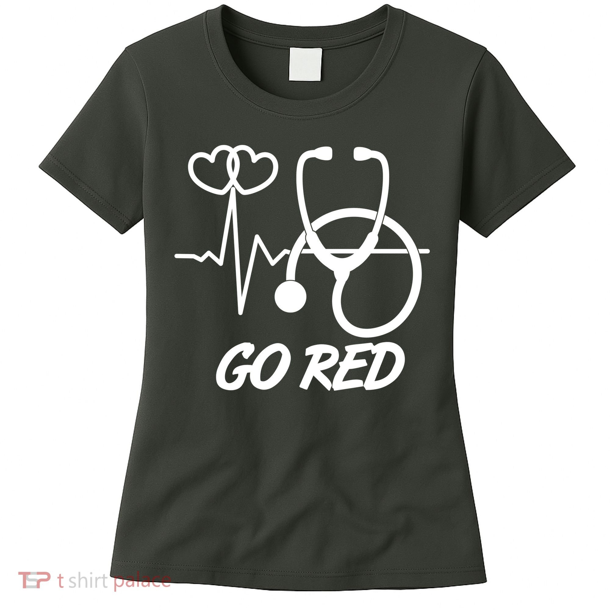 Go Red Heart Disease Awareness Month Wear Red Women's T-Shirt