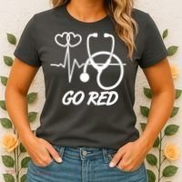 Go Red Heart Disease Awareness Month Wear Red Women's T-Shirt thumb 2