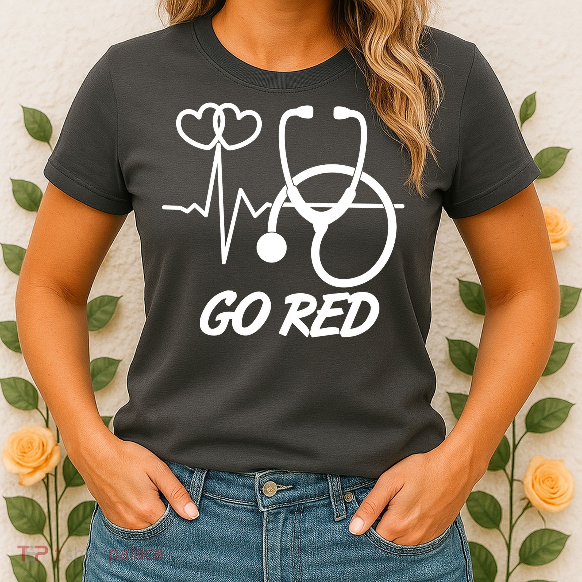 Go Red Heart Disease Awareness Month Wear Red Women's T-Shirt