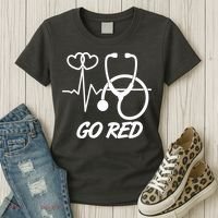 Go Red Heart Disease Awareness Month Wear Red Women's T-Shirt thumb 3