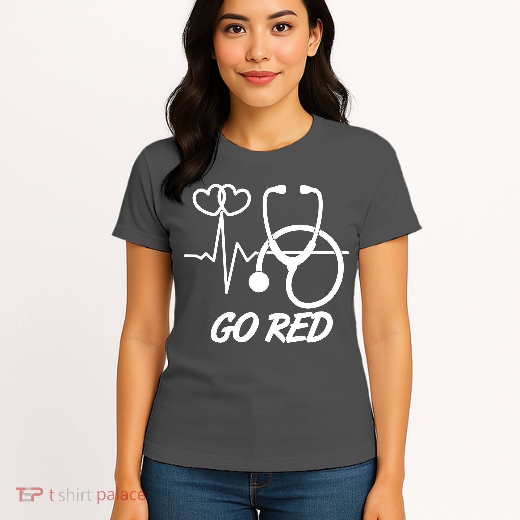 Go Red Heart Disease Awareness Month Wear Red Women's T-Shirt