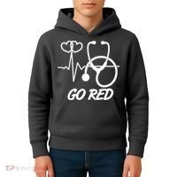 Go Red Heart Disease Awareness Month Wear Red Kids Hoodie thumb 4